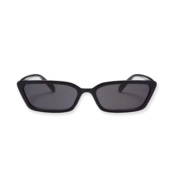 🆕Black Cat Eye Square Rectangle Tinted Lens Sunglasses - Picture 2 of 5